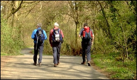 Mick, Peter and Larry on the road to Folly Wood.